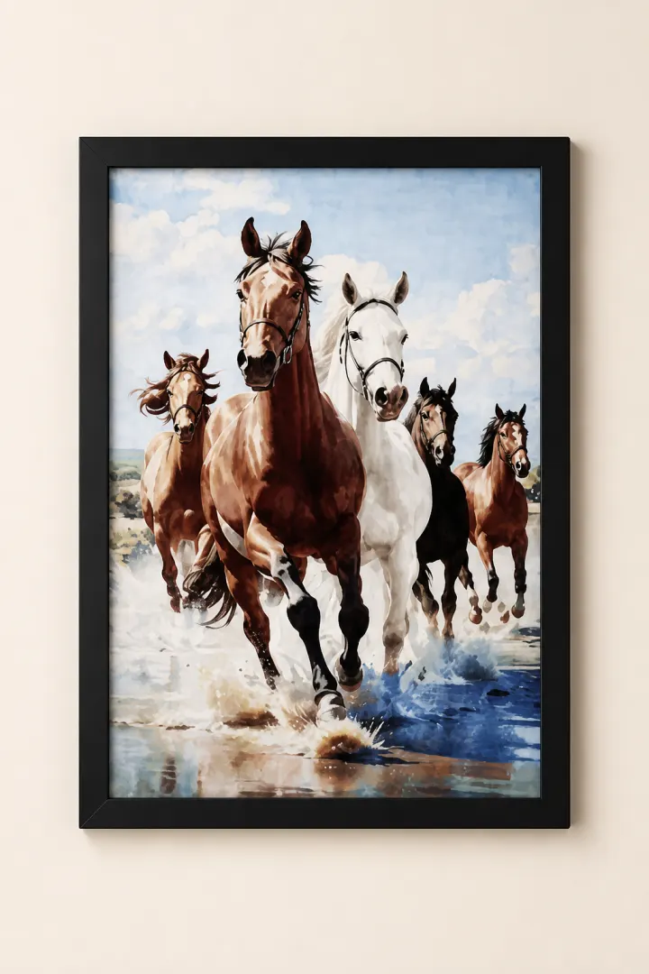 Framed horse wall decor artwork by APCO Luxury Rugs